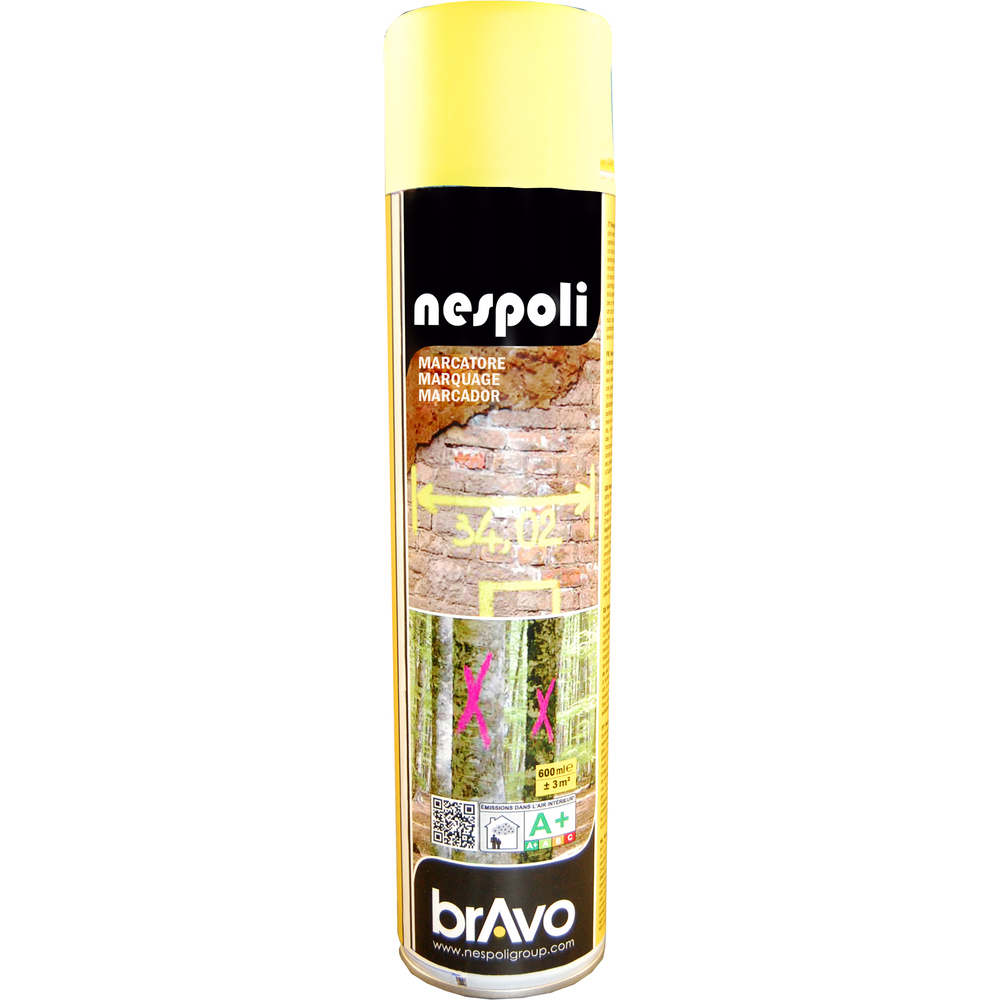 Aérosol de peinture marker jaune fluo 500ml - NESPOLI - 182116