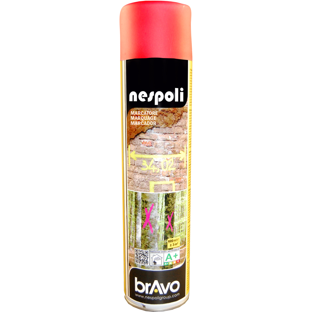 Aérosol de peinture marker rouge fluo 500ml - NESPOLI - 182117