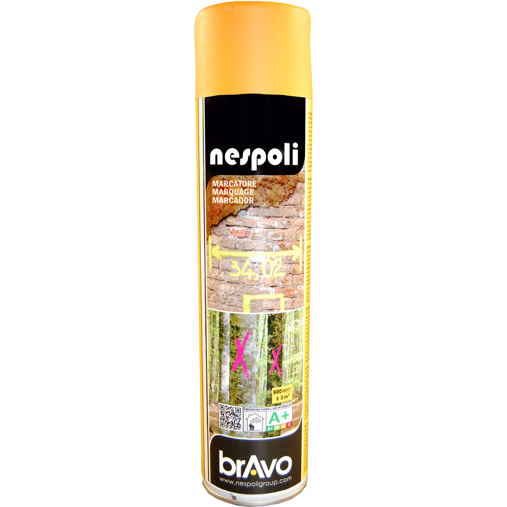 Aérosol de peinture marker orange fluo 500ml - NESPOLI - 182118