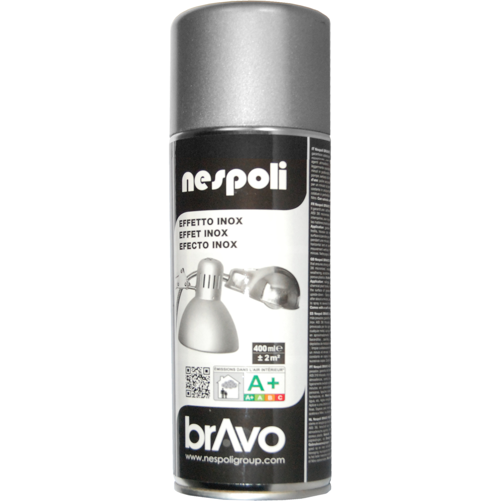 Aérosol de peinture acrylique à effet métalisé inox 400 ml - NESPOLI - 183108