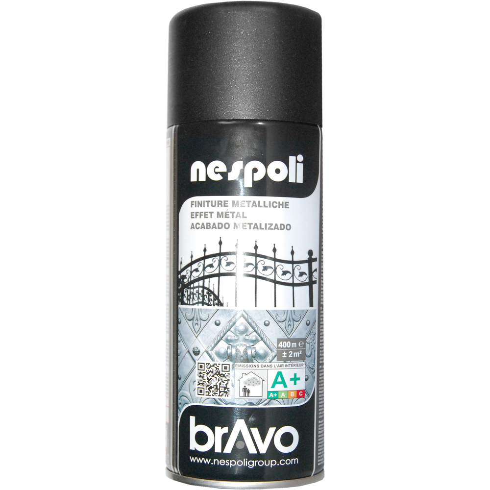 Aérosol de peinture acrylique à effet métalisé ferronnerie couleur graphite 400 ml - NESPOLI - 183118