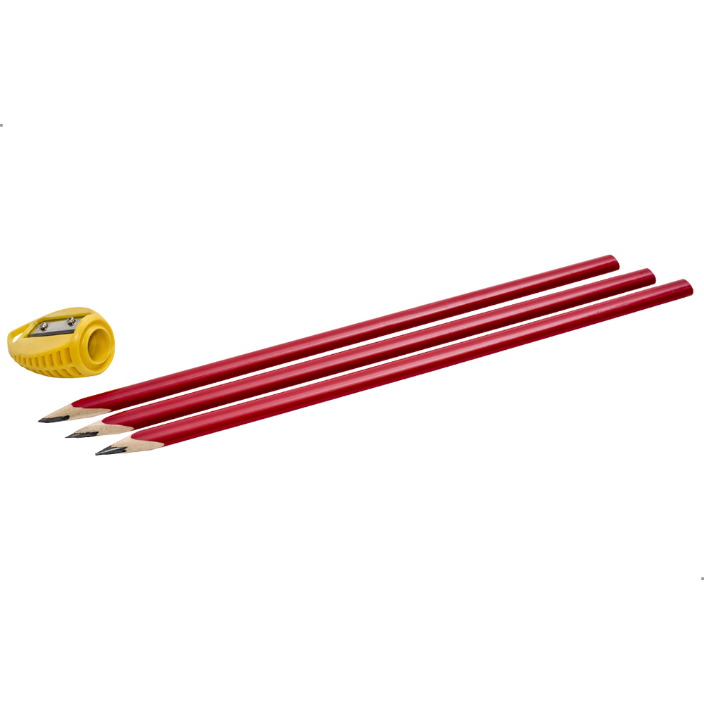 Lot de 3 crayons de charpentier + taille crayon - NESPOLI - 258693
