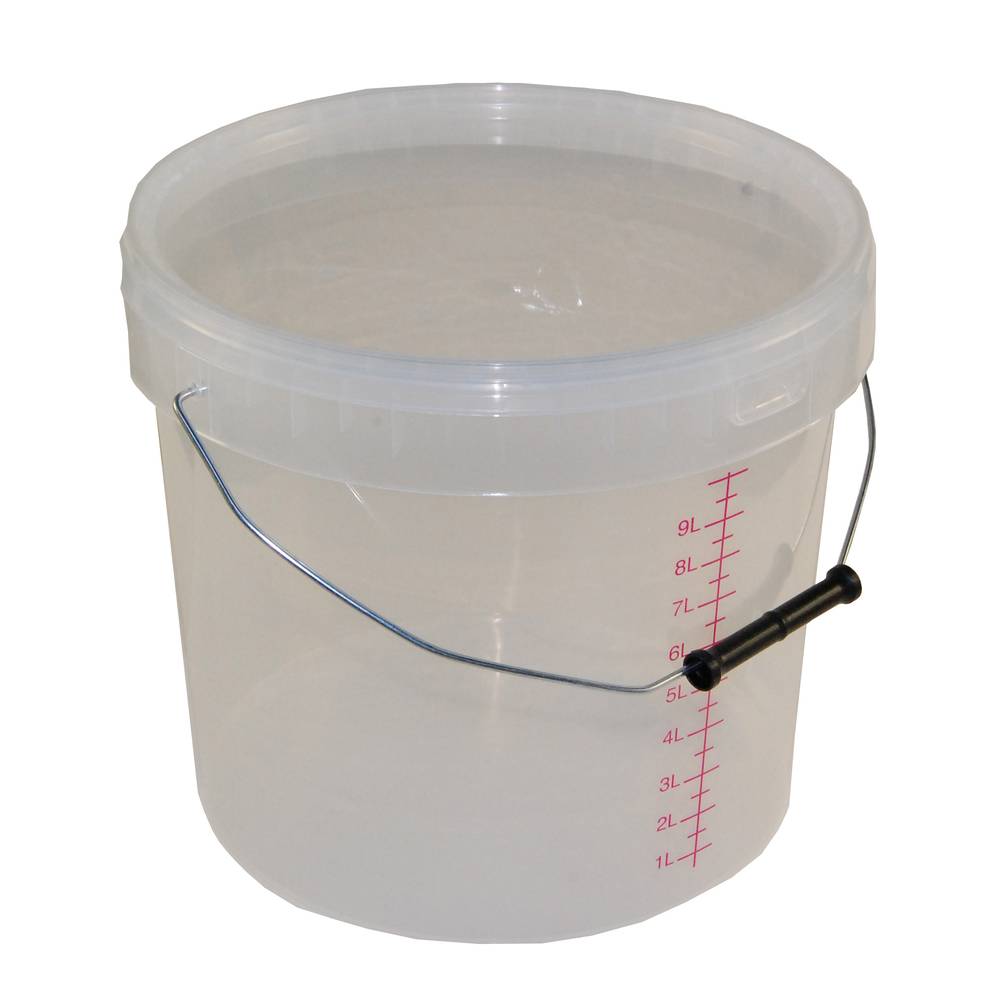 Seau rond gradué 12,5litres avec anse métal + couvercle - NESPOLI - 290591