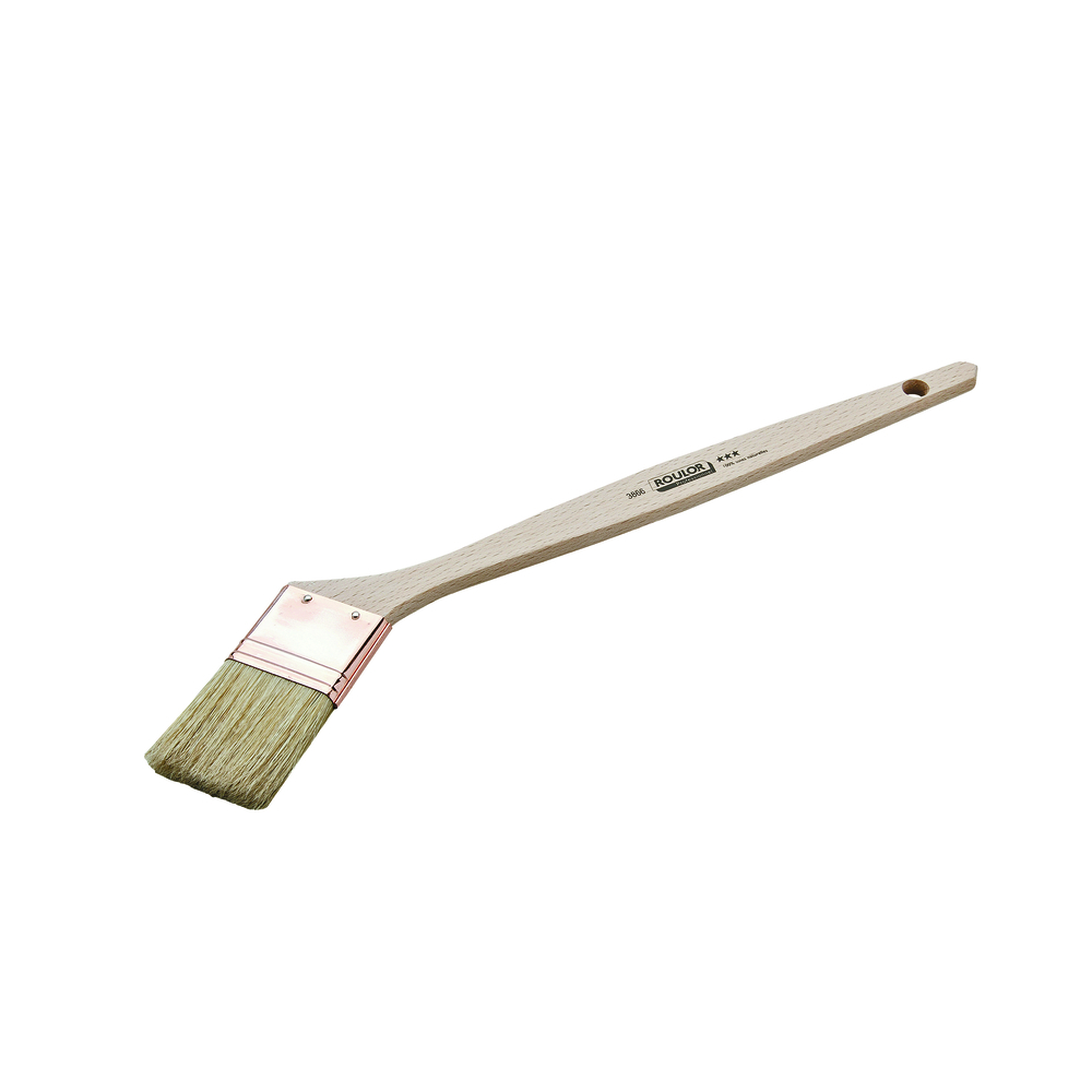 Brosse 3* coudée sur chant n°35 pour peinture phases solvantées manche bois - ROULOR - 386635