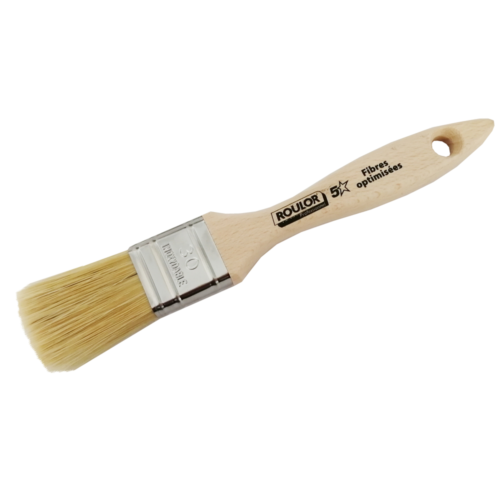 Brosse 5* plate épaisse n°30 pour peinture phases solvantées - ROULOR - 416330