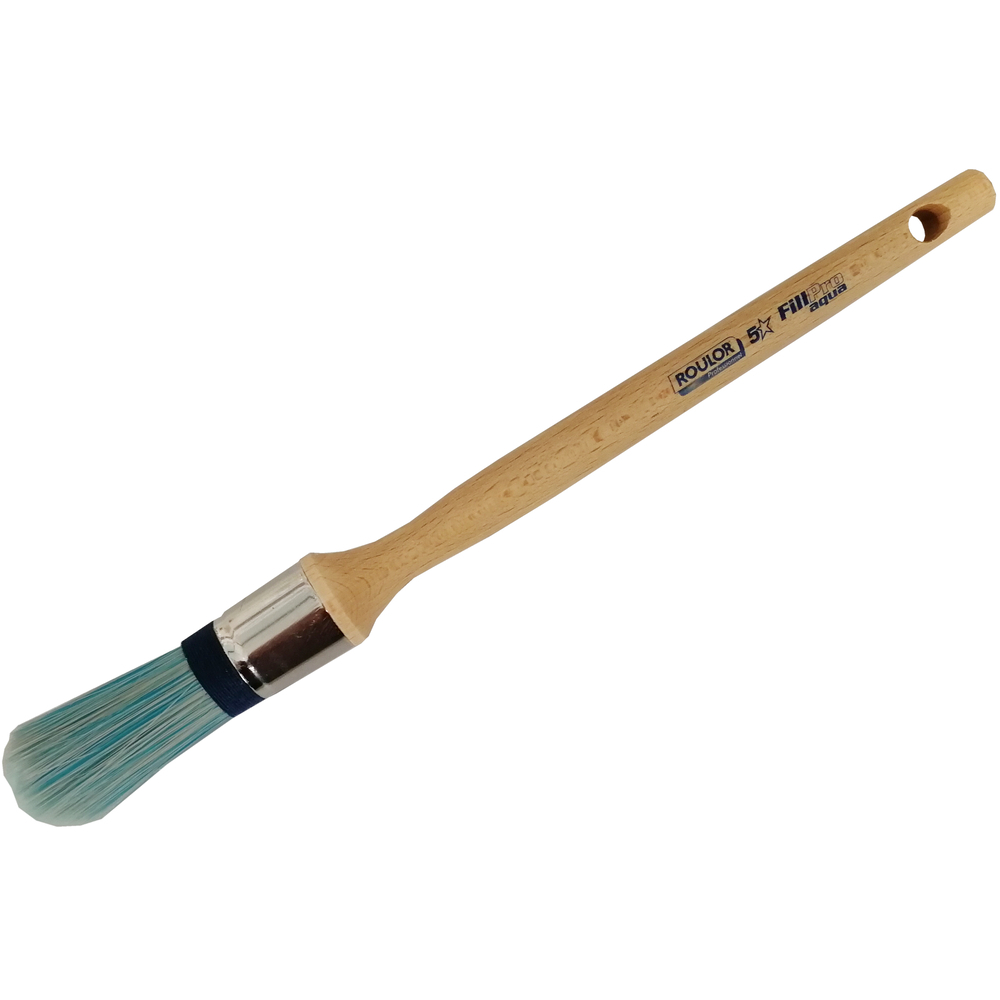 Brosse 5* pouce n°4 pour peinture phases aqueuses manche bois - ROULOR - 418625