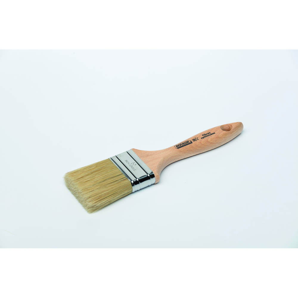 Brosse 3* plate épaisse n°50 pour peinture phases solvantées manche bois - ROULOR - 426850