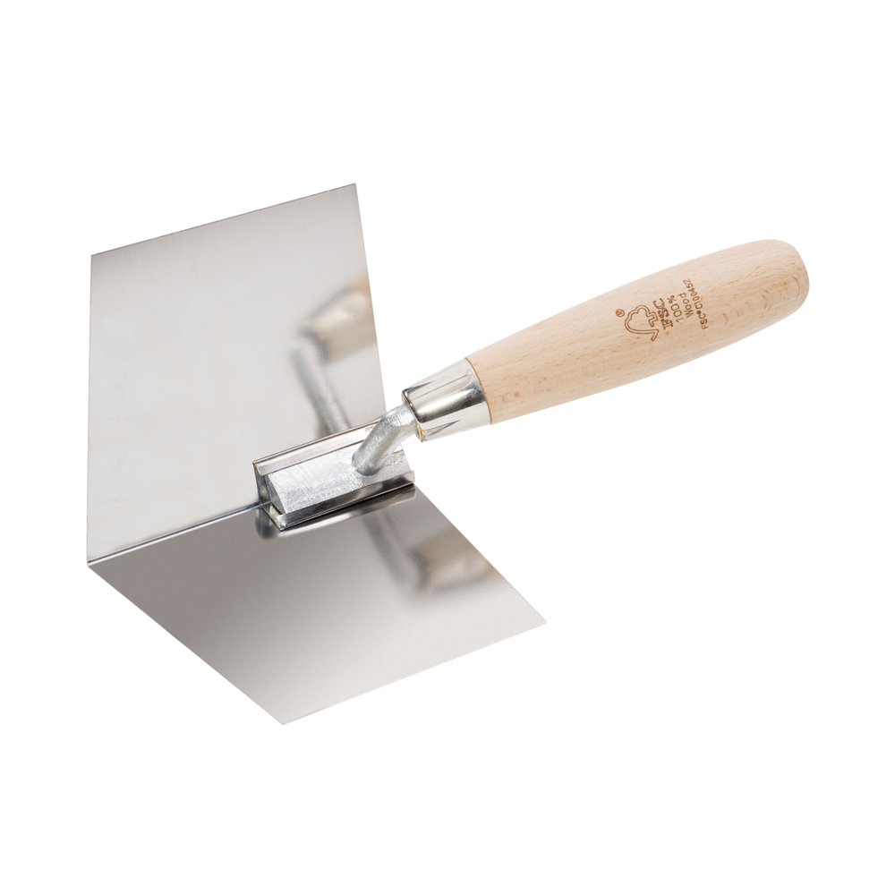 Truelle d'angle intérieur en inox manche en bois FSC - NESPOLI - 4764