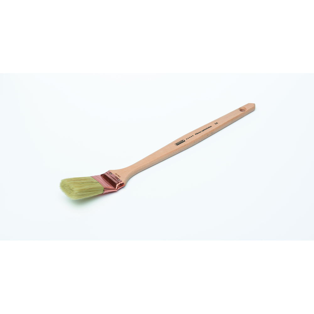 Brosse 5* coudée sur plat épaisse n°60 pour peinture phases solvantées manche bois - ROULOR - 486860