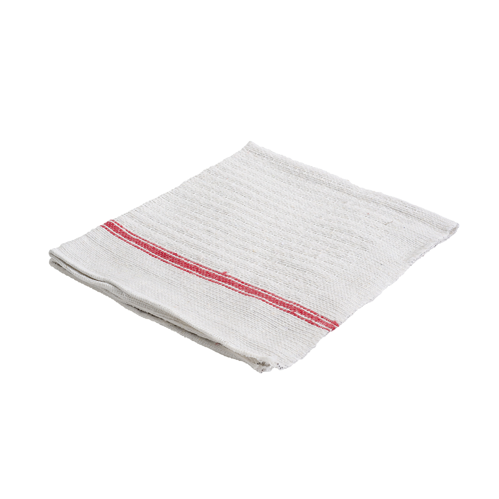 Serpillière écrue 60x50 tissu beige rayé rouge - NESPOLI - 496292