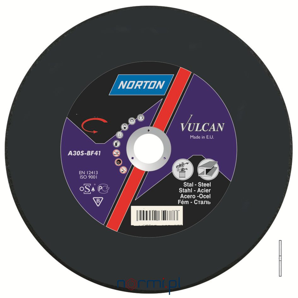 Disque de tronconnage Norton VULCAN Diam. 300 Epaisseur 3.5 pour Acier -66252925457