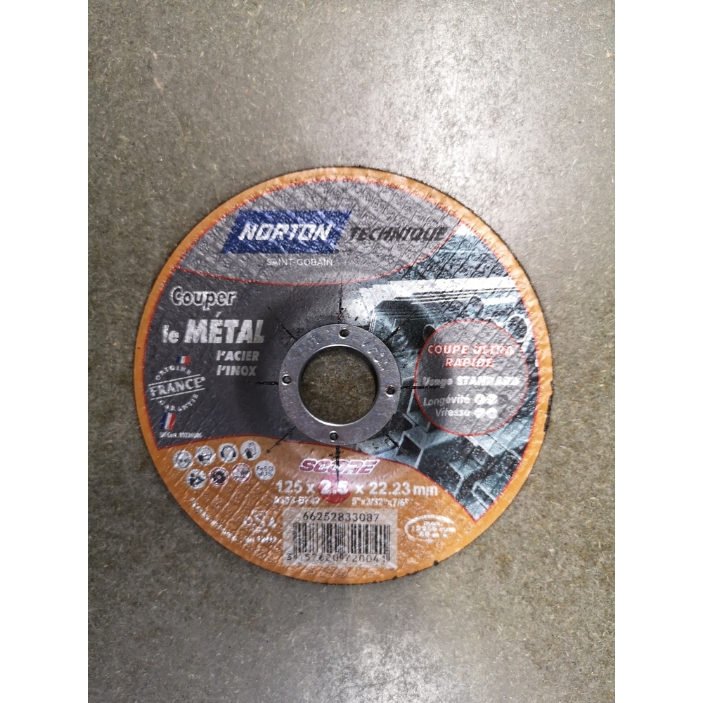 Disque à tronçonner 125X2.5X22.2 NORTON moyeu déporté 6625833087