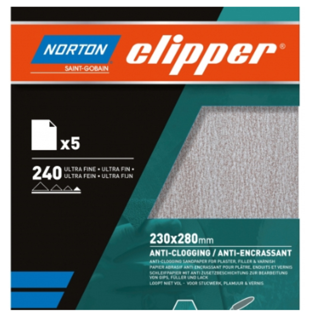 5 FE. TISSU ABRASIF SUPER FLEXIBLE 230X2 - NORTON CLIPPER - 66261118246