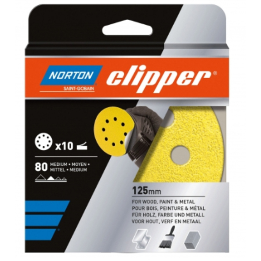 DISQUES ABRASIFS NORTON CLIPPER Ø150MM 6 TROUS GR80 - 66261121648
