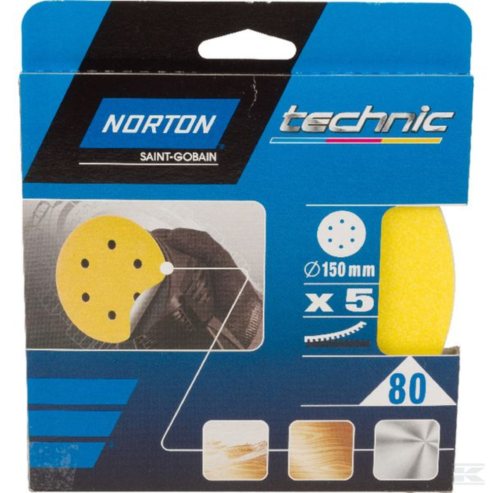 LOT DE 5 DISQUES VELC 6 TROUS 150X0 GR80 - NORTON CLIPPER - 66261139297