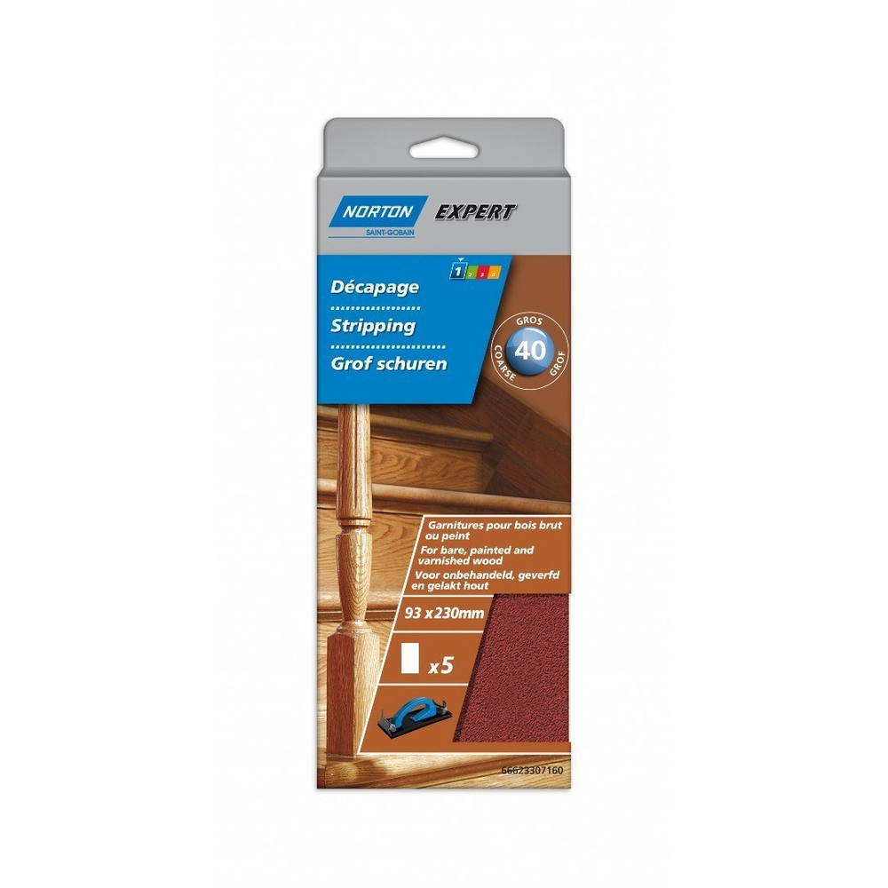 5 PATINS NORTON NON PERFORES LONGUE DUREE 93*230 GRAIN 40 - 66623307160