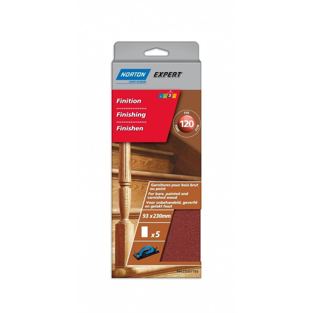 5 PATINS NORTON NON PERFORES LONGUE DUREE 93*230 GRAIN 120 - 66623307165