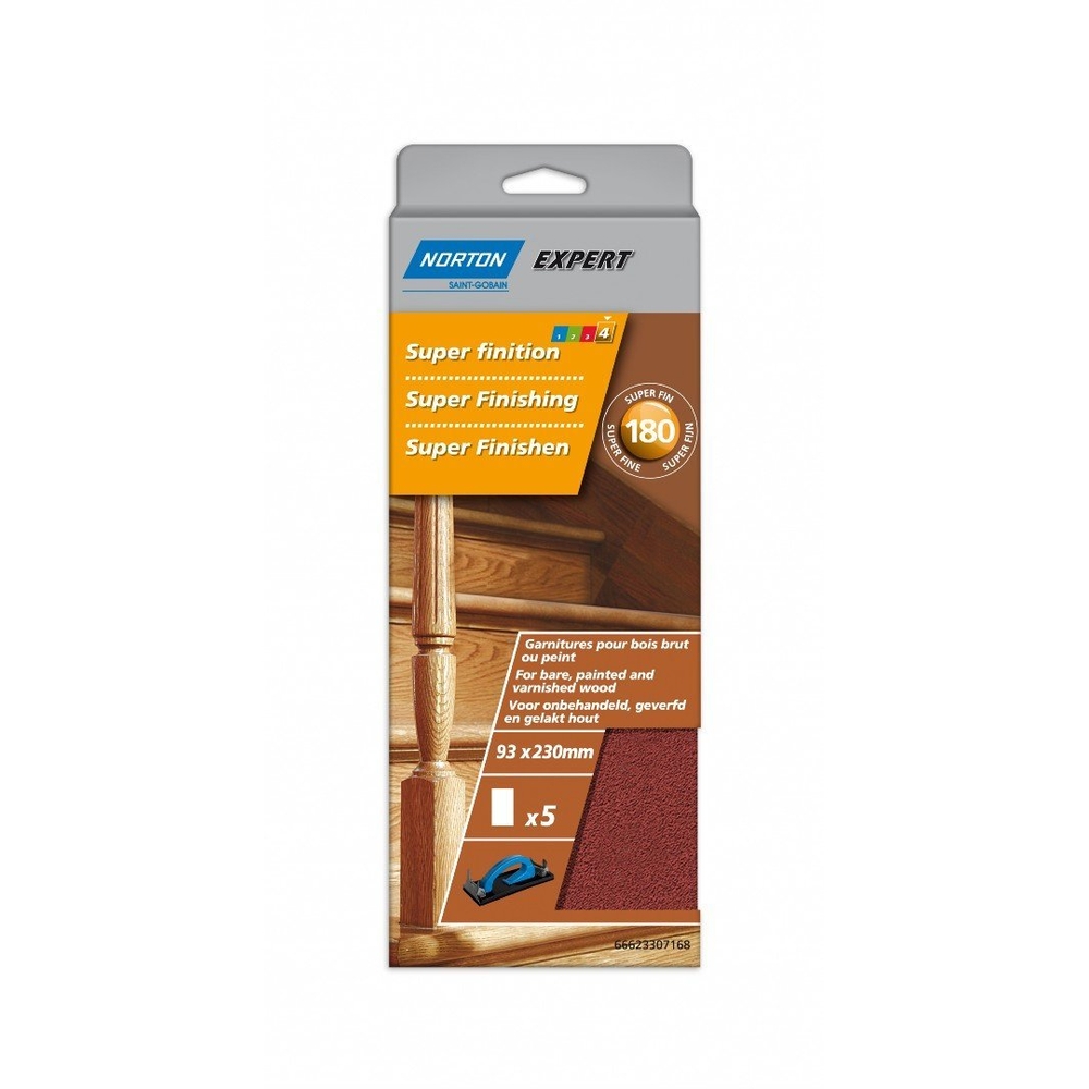 5 PATINS NORTON NON PERFORES LONGUE DUREE 93*230 GRAIN 180 - 66623307168
