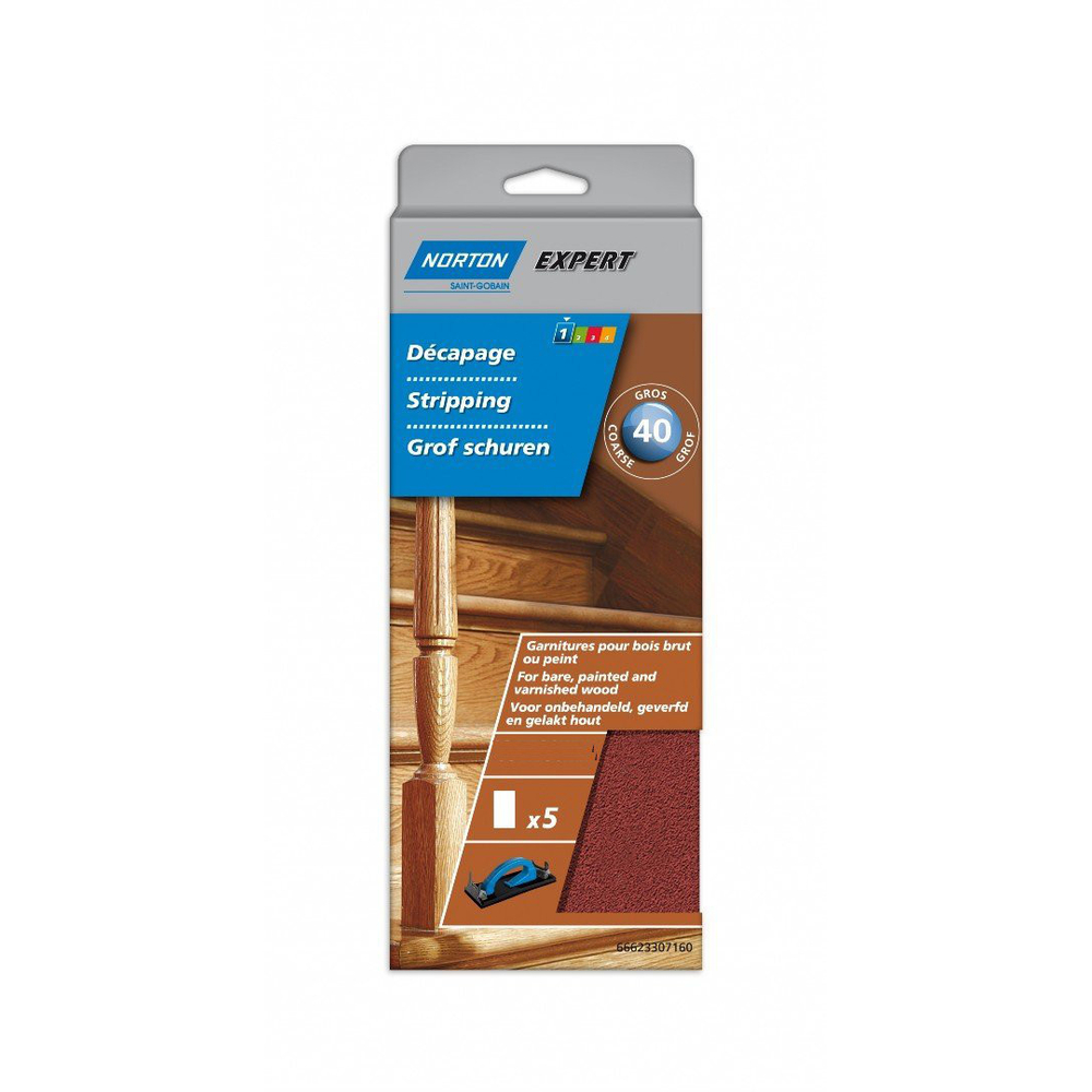 5 PATINS NORTON NON PERFORES LONGUE DUREE 115*280 GRAIN 40 - 66623307171