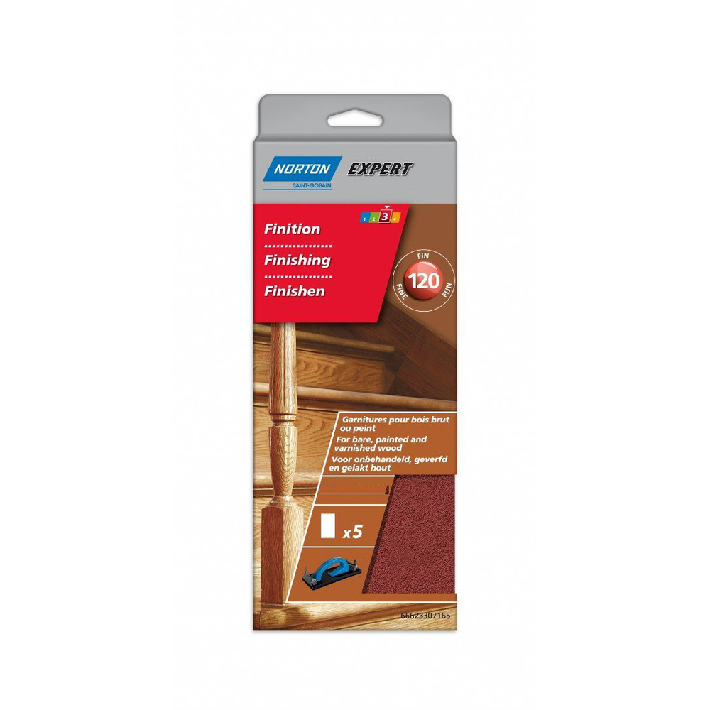 5 PATINS NORTON NON PERFORES LONGUE DUREE 115*280 GRAIN 120 - 66623307178