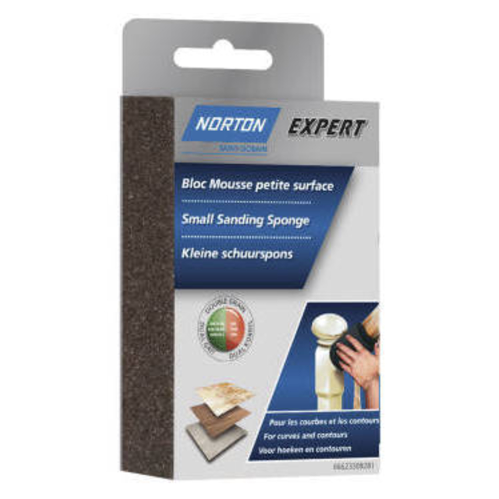 1 bloc mousse petites surfaces NORTON 100*66*26 Grain fin/moyen - 66623308281