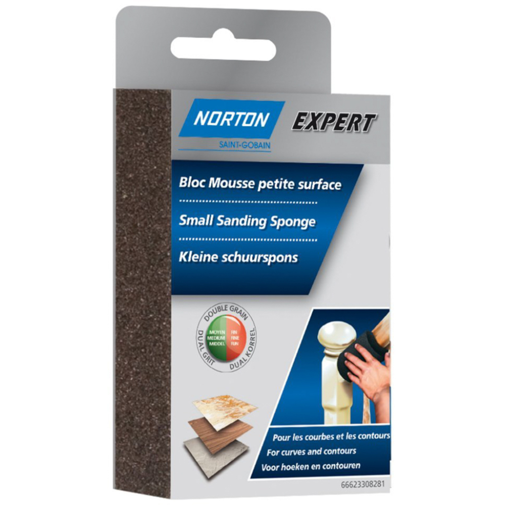 1 bloc mousse angle double NORTON 126*72*26 Grain fin / moyen -66623308284