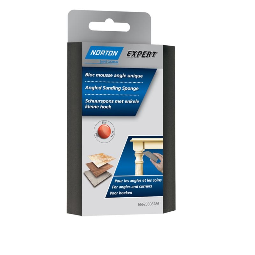 1 bloc mousse angle unique NORTON 125*90*26 Grain fin -66623308286