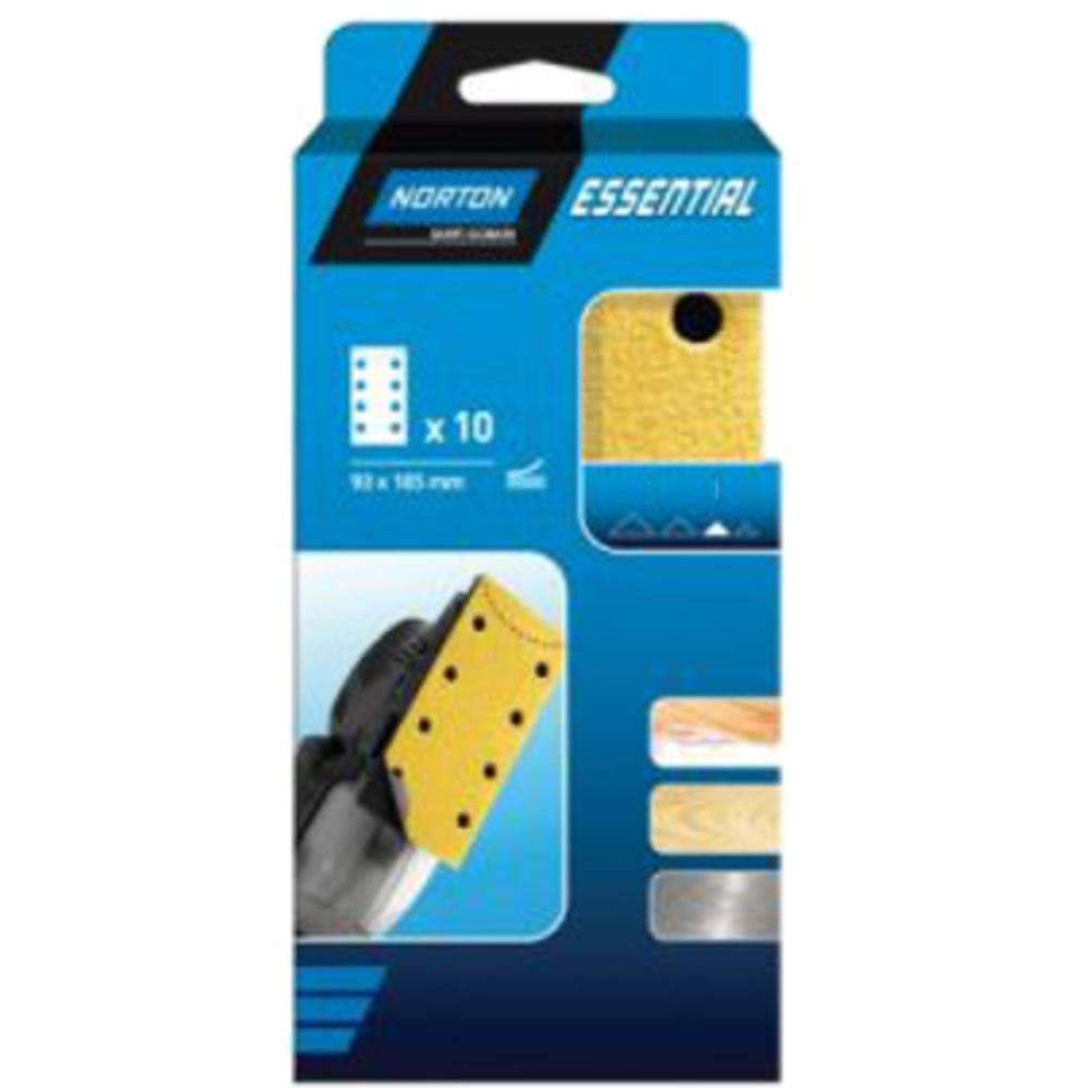 GARNITURE PAPIER VELCRO NON PERFORE NORTON 93*185 GRAIN 180 -66623379834