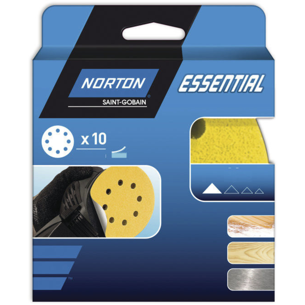 DISQUE ABRASIF Ø 150 MM NORTON 6 TROUES  AUTO-AGRIP GRAIN 40 - NORTON CLIPPER - 66623396945