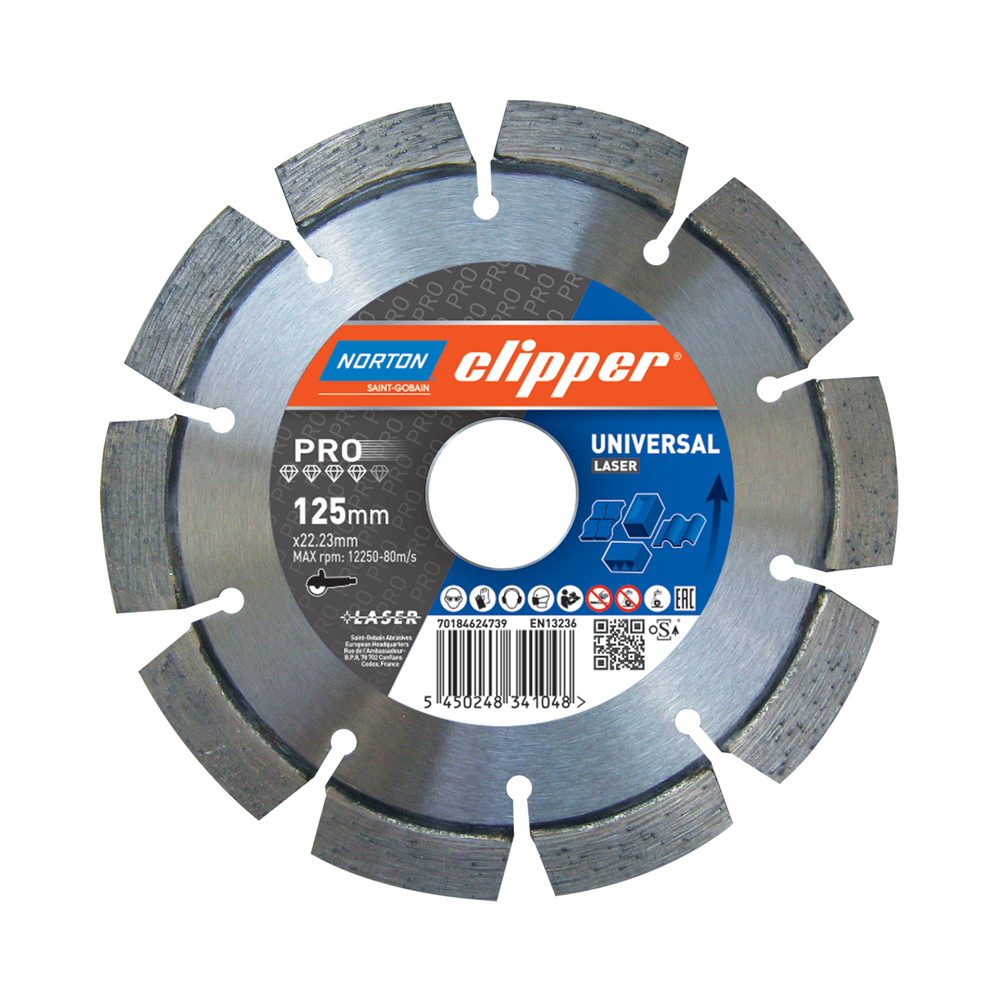 DISQUE DIAMANT NORTON EURO ZML EVO Ø 125MM ALÉSAGE 22.23 MM- 70184607684