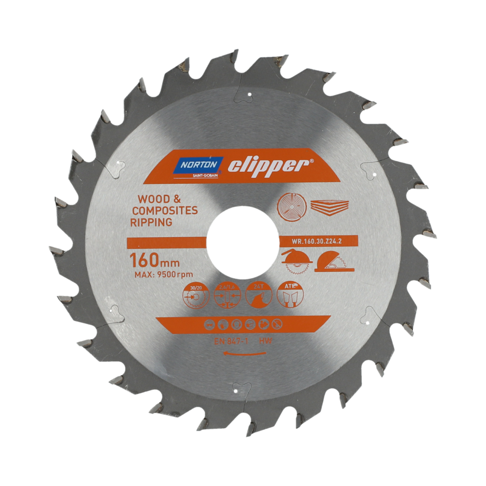 Lame carbure débit 160x2.6/1.6x30 z24 NORTON CLIPPER - 70184608043
