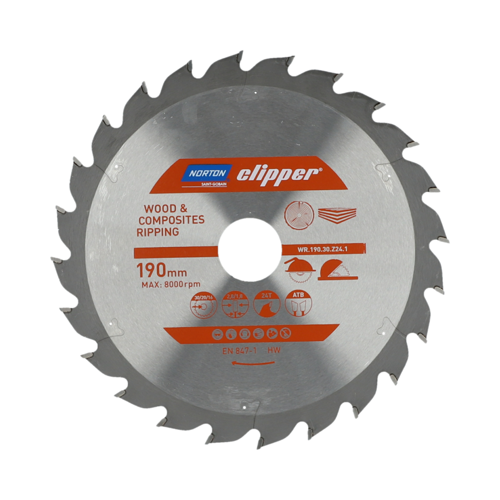 Lame carbure débit 190x2.8/1.8x30 z24 NORTON CLIPPER - 70184608052