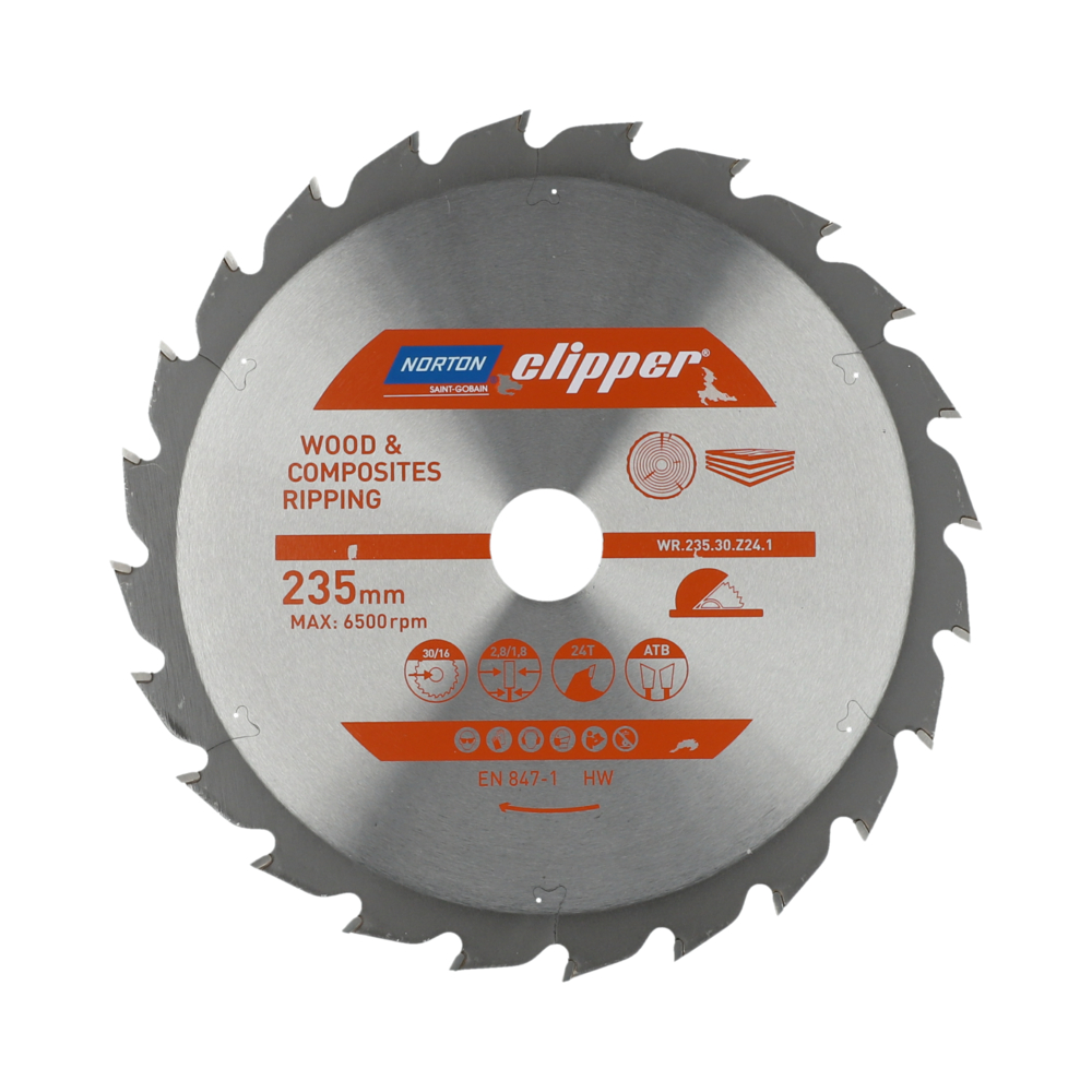 Lame carbure débit 235x2.8/1.8x30 z24 NORTON CLIPPER - 70184608062