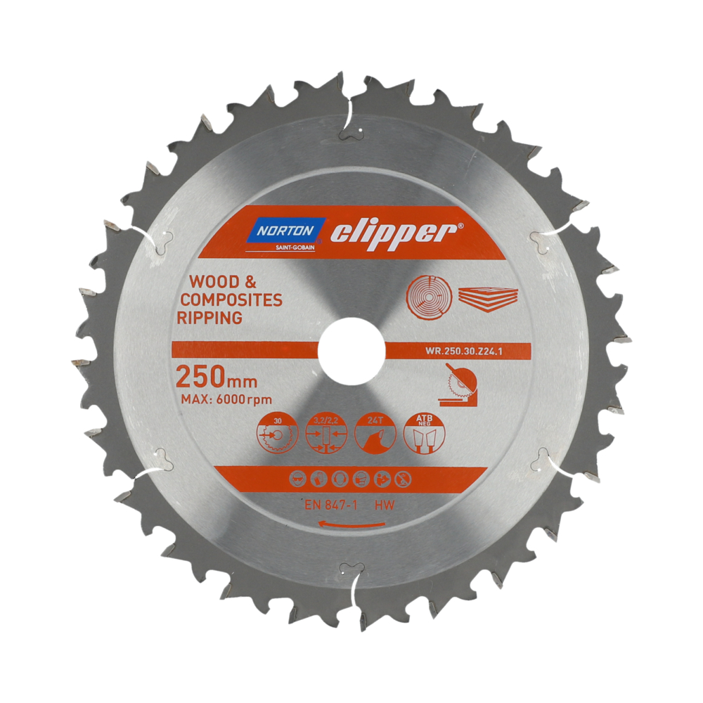Lame carbure débit 250x3.2/2.2x30 z24 NORTON CLIPPER - 70184608065
