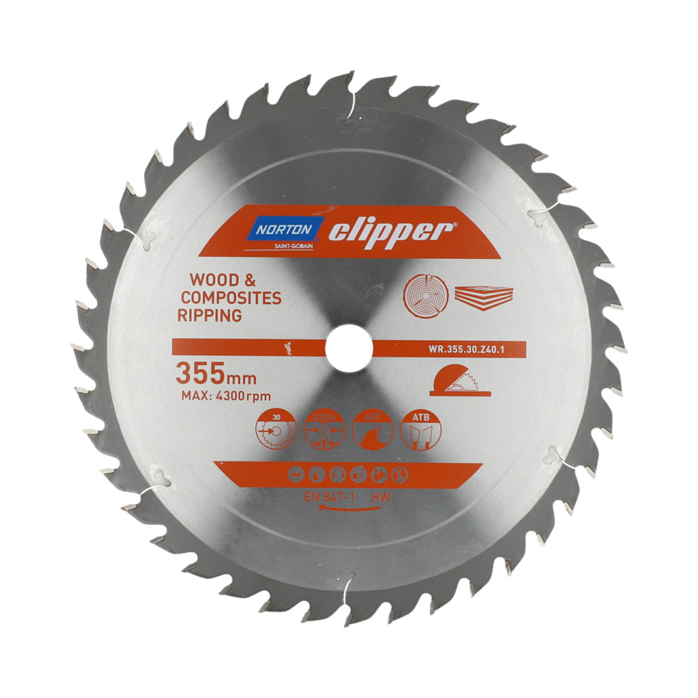 Lame carbure débit 355x3.2/2.4x30 z40 NORTON CLIPPER - 70184608076