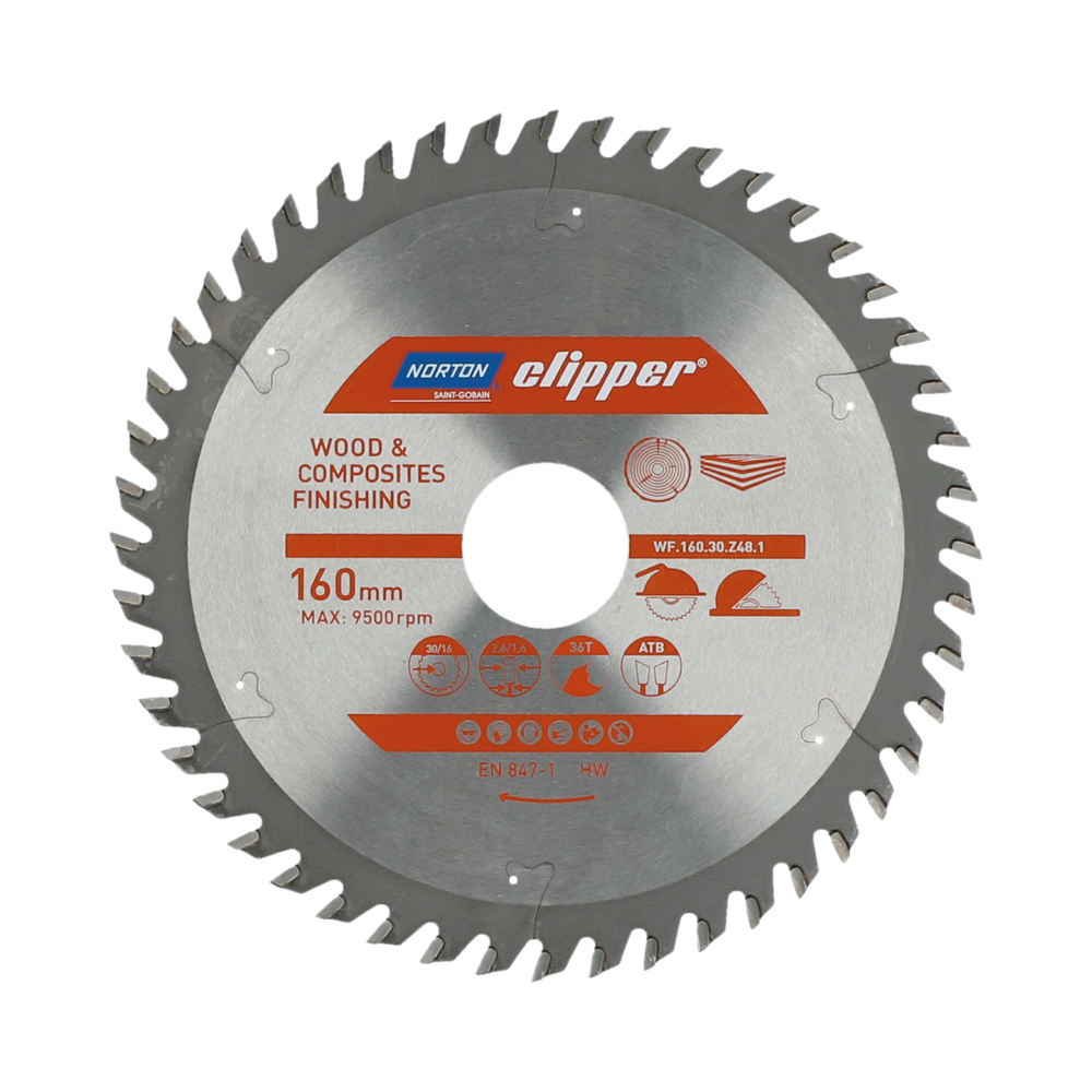 LAME CARBURE FINITION  160X2.6/1.6X30 Z4 - NORTON CLIPPER - 70184608085