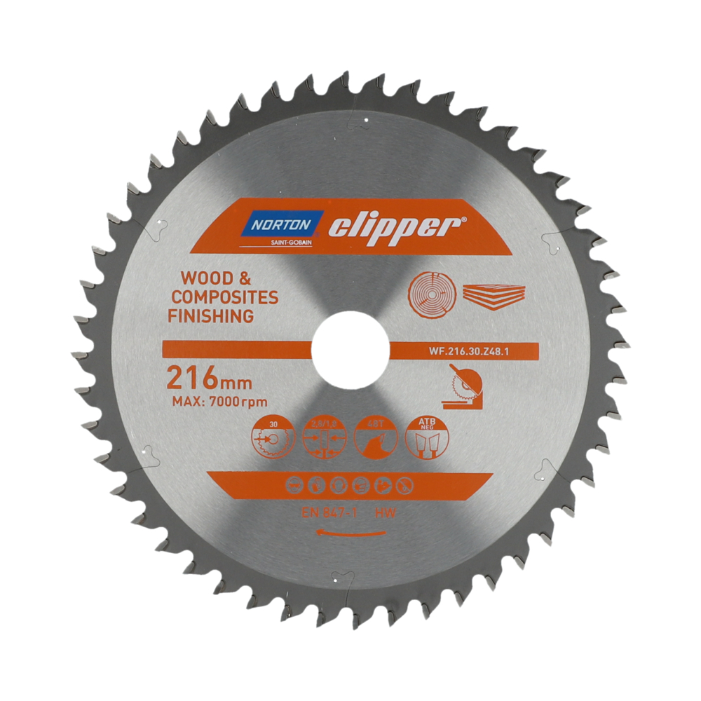 Lame carbure finition 216x2.8/1.8x30 z48 NORTON CLIPPER - 70184608099