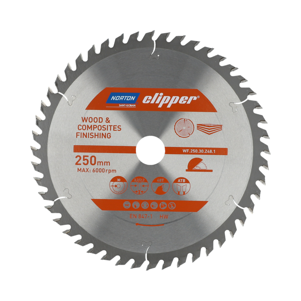 Lame carbure finition 250x3.2/2.2x30 z48 NORTON CLIPPER - 70184608109
