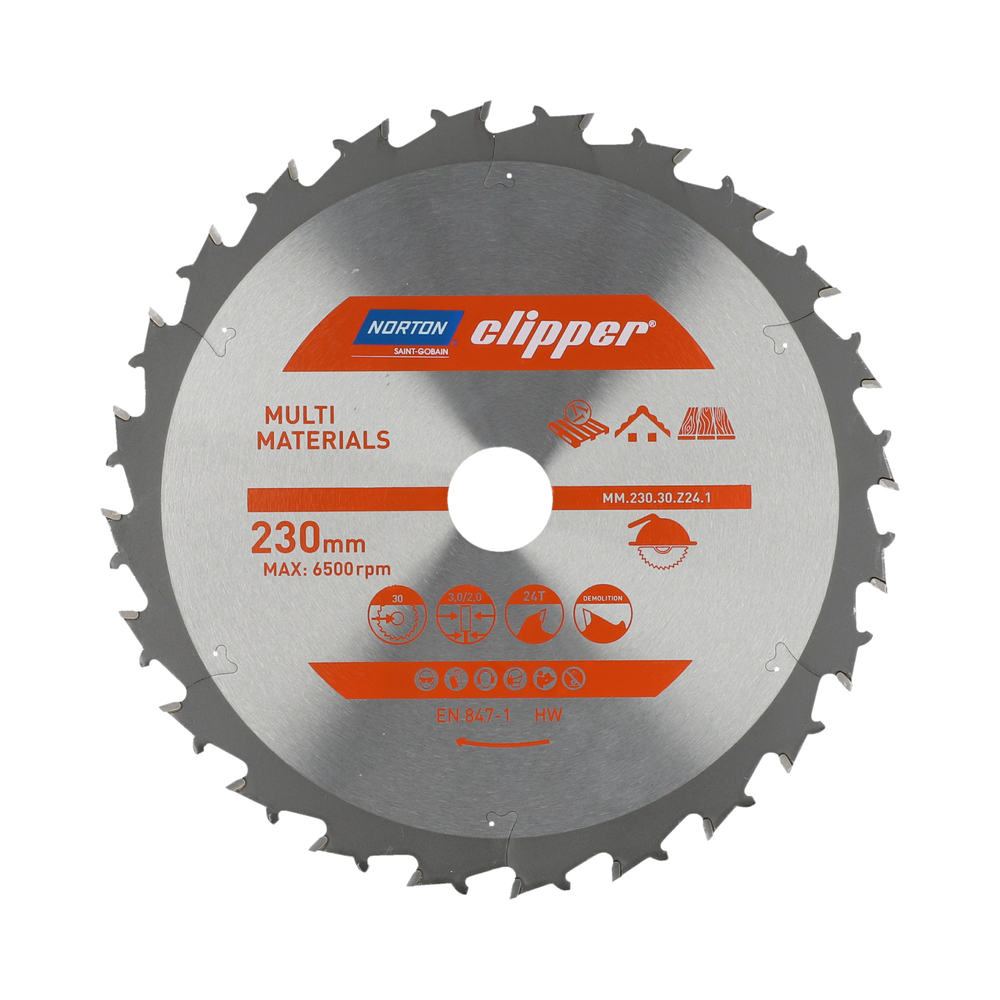 Lame carbure multimateriaux 230x3.0/2.0x30 z24 NORTON CLIPPER - 70184608131