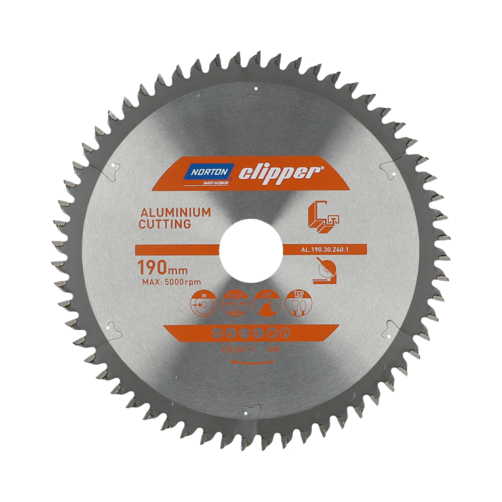 Lame carbure aluminium 190x2.6/1.8x30 z60 NORTON CLIPPER - 70184608135