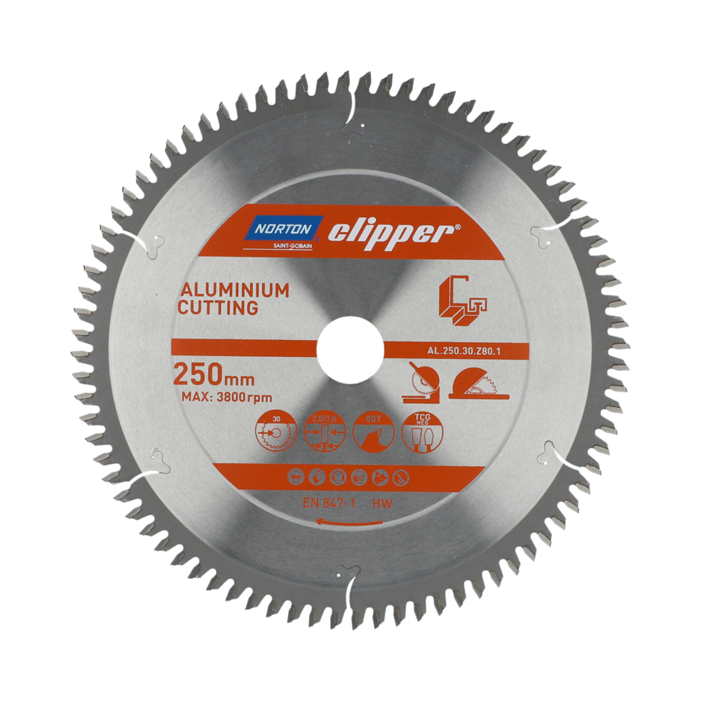 Lame carbure aluminium 250x2,8/2,0x30 z80 NORTON CLIPPER - 70184608138