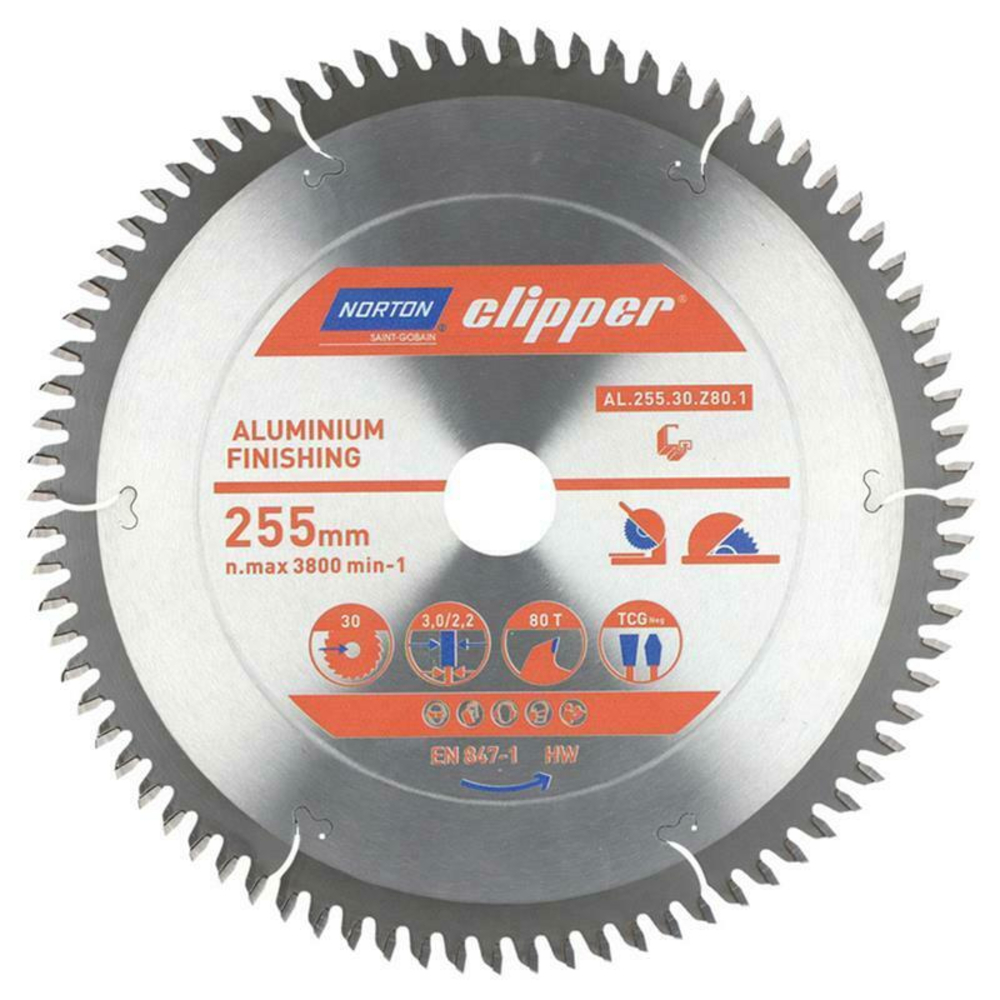 Lame carbure aluminium 255x3.0/2.2x30 z80 NORTON CLIPPER - 70184608139