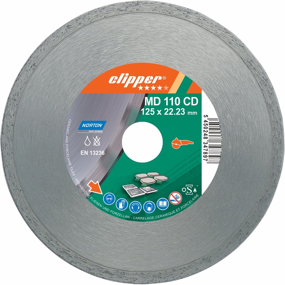 Disque diamant NORTON MD 110 CD Ø 125 mm Alésage 22.23 - 70184625940