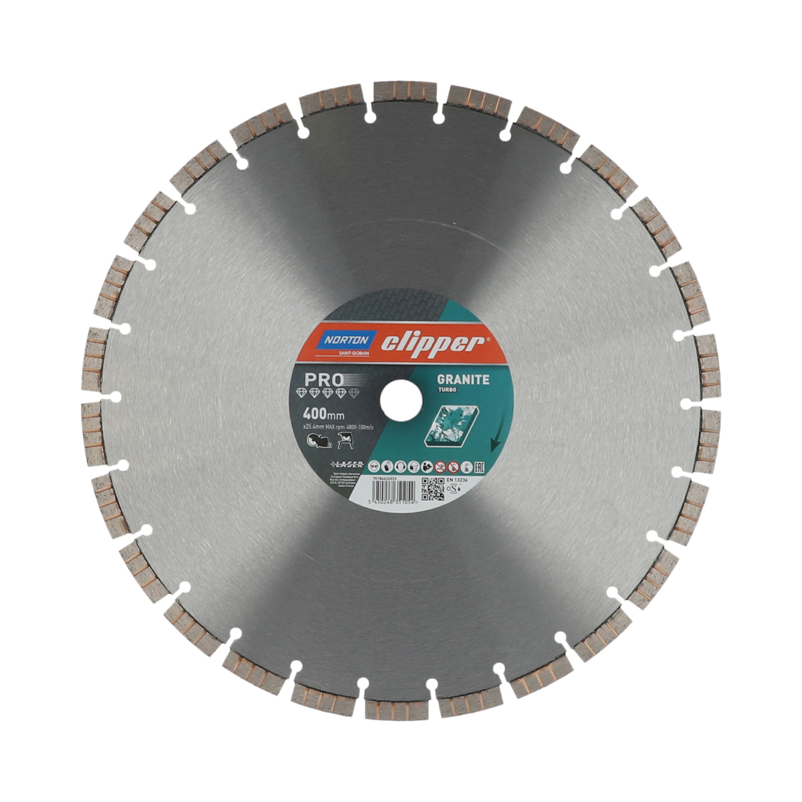 Disque diamant 400x25,4 mm PRO GRANITE TURBO NORTON - 70184626533
