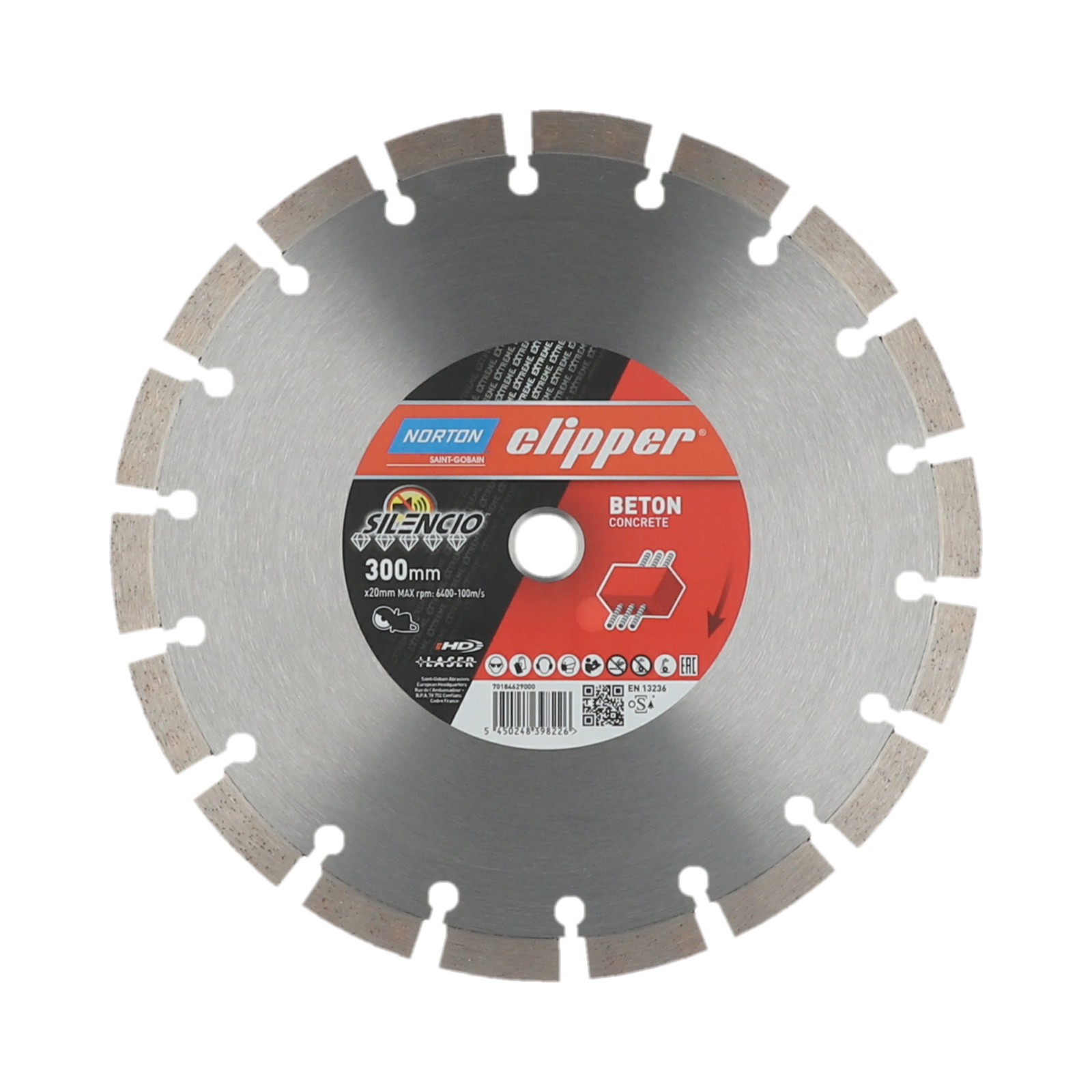 Disque diamant 300x20 mm EXTREME BETON SILENCIO NORTON - 70184629000