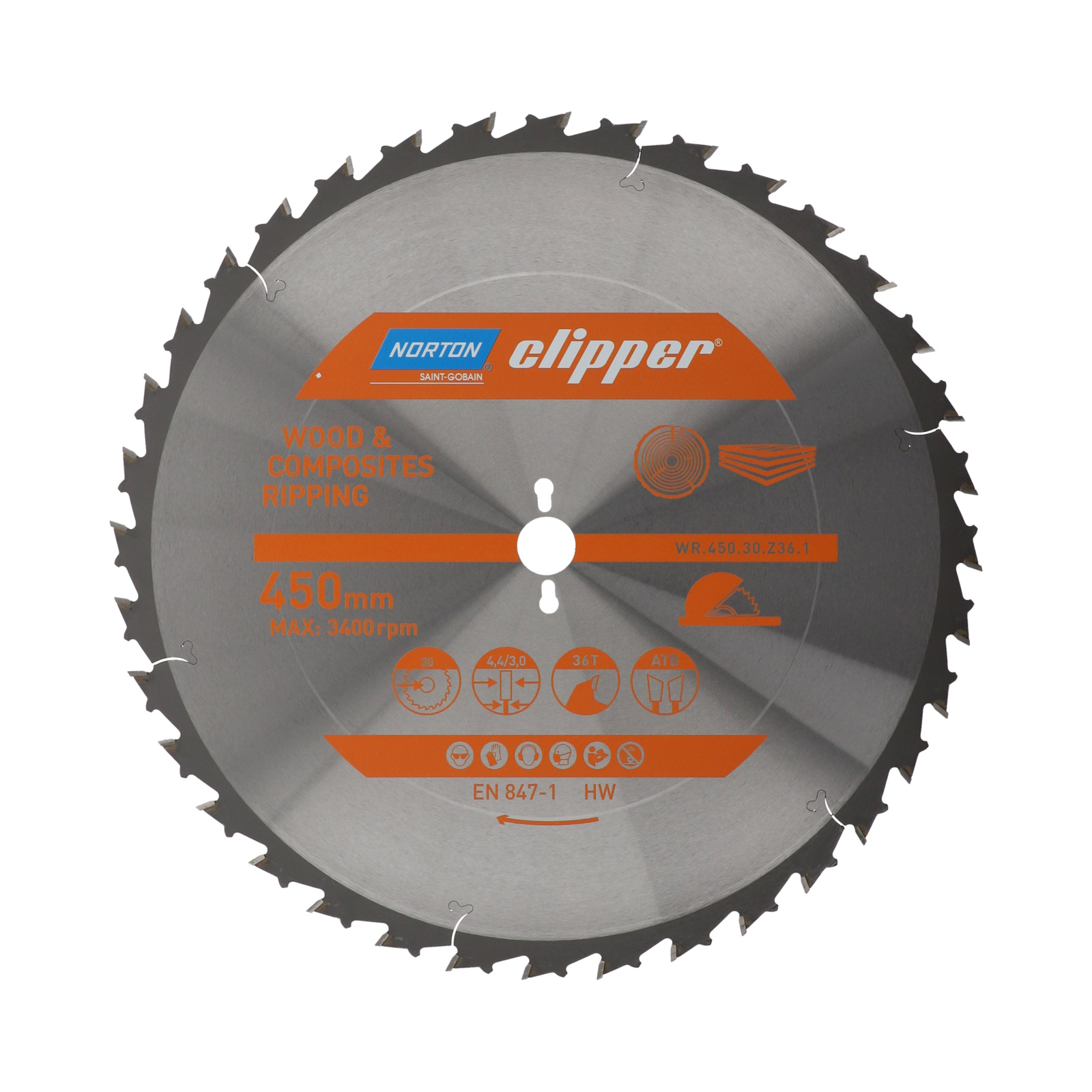 Lame de débit 450x4,4/3,0x30 Z36 NORTON - 70184631830