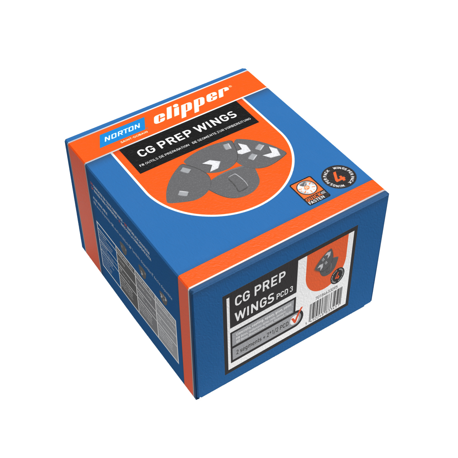 Sabots CG PREP PCD 3 2 segments + 2 demi-segments boîte de 4 NORTON - 70184633095