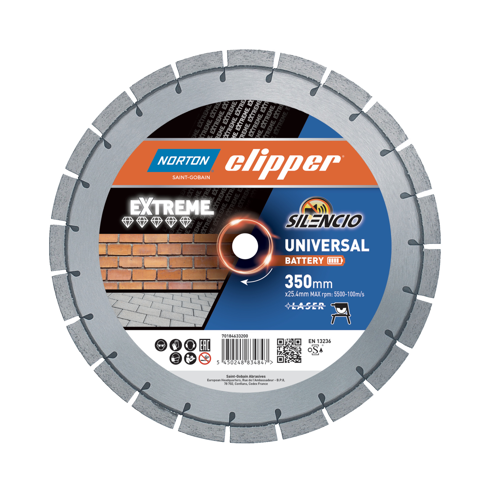 Disque diamant EXTREME UNIVERSAL BATTERY NORTON - 70184633200