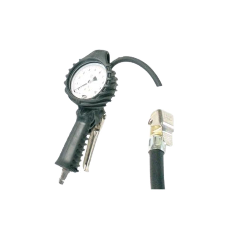 Poignée de gonflage metal ce professionnelle - mano D80 mm - 0 à 10 bar - tuyau 1m PRODIF - 1159