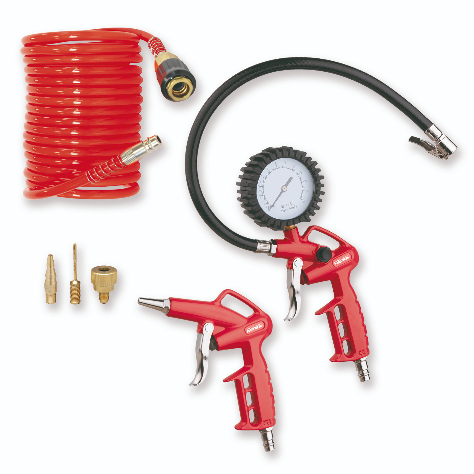 Kit accessoires compresseur avec tuyau spiral 5 m et soufflette PRODIF - 5017NH